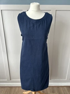 Marks & Spencer Women's Linen Blend Shift Dress Size 20 Navy Sleeveless Midi - Picture 1 of 8