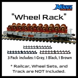 Wheel Rack (3pk) - HO Scale - Gray/Brown/Black - Picture 1 of 3