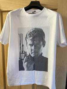 ASOS - LIMITATO Style - MENS White tshirt size M - Roger Moore image to front - Picture 1 of 4