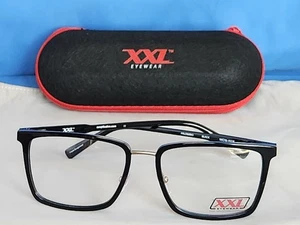 New Men's XXL Eyeglass Frame Palomino Black Plastic 58-18-150 - Picture 1 of 16