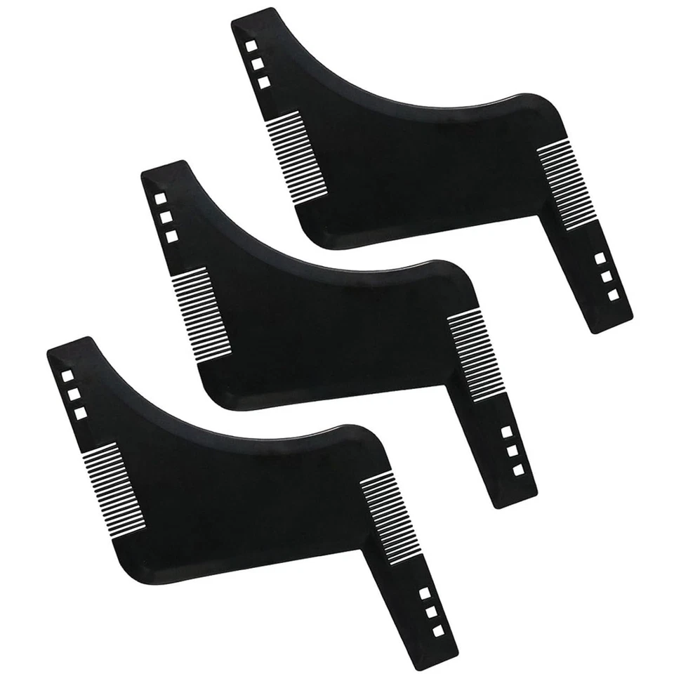 3-teiliges Bartschablonen Set für Kinnbart Koteletten und Halskonturen - Bild 1 von 4