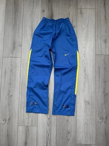 Vintage Nike 2000s blue/yellow straight leg popper joggers - Picture 1 of 5