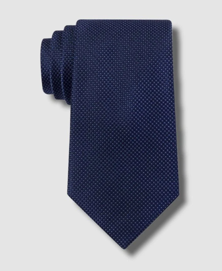 Sean John Holiday Unsolid Solid Blue Navy Silk Necktie Tie Ma1113