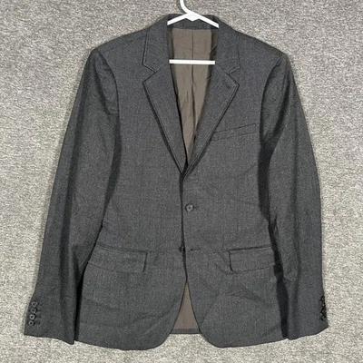 Blazer AllSaints Para Hombres 36 Gris Howth Mezcla de Lana Dos Botones Abrigo Deportivo Chaqueta Foto 1 de 4