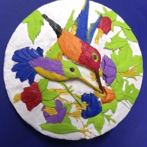 Garten Wandrelief oder schweres Trittstein Kolibris 12" rund - Bild 1 von 6