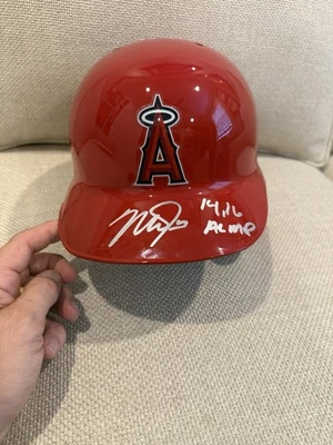 "Шлем ватина с автографом Майка Траута с надписью ""14,16 AL MVP"" MLB сертификат подлинности" - Изображение 1 из 4
