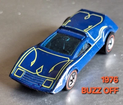 Hot Wheels Redlines casi como nuevo de colección © 1976 Buzz Off (Tri-Baby) MUY BONITO Foto 1 de 4