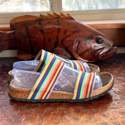 Sandálias Birki's x Birkenstock Curaçao lI arco-íris stretch tamanho UE 37 EUA 6-7 - Imagem 1 de 4
