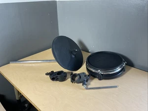 NICE! Alesis 10" Cymbal w/Choke and 8" Drum Pad with 21" Arm 1.5" Clamps Surge - Picture 1 of 7