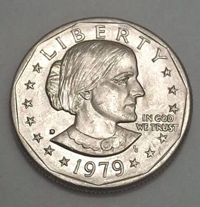 1979 $1 Blob Mint Mark Error Susan B Anthony Liberty $1 One Dollar Coin SBA665 - Picture 1 of 3