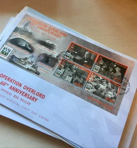 Isle Of Man First Day Cover Operation Overlord D-Day FDC M/S 2004 Unaddressed - Picture 1 of 2