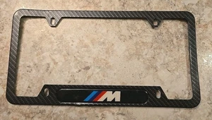 License Plate Frame BMW M Black Stainless Carbon Fiber Color Steel - Bild 1 von 6