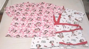 Betty Boop Scrub Tops Shirts Size XL Christmas  Valentine's Day Nursing Lot - Picture 1 of 11