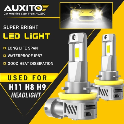 AUXITO H11 LED Headlight Kit Low Beam Bulbs Super Bright 6500K Canbus M3S EXC - Image 1 of 4