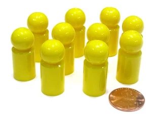 Set of 10 Ball Pawns 30mm Peg Pieces for Board Game Play - Yellow - Picture 1 of 2