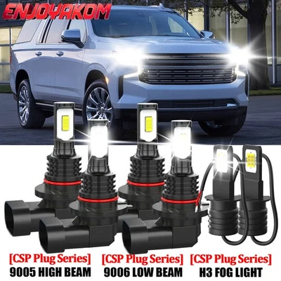 For Chevrolet Suburban 2500 2000-2000 LED Headlight High Low+Fog Light Bulbs - Image 1 of 4