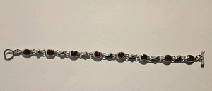 BRACCIALE A LEVETTA IN ARGENTO 925M DIASPRO ROSSO LUNGO 7 1/2" Estate - Foto 1 di 16