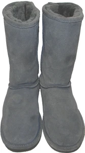 BEARPAW Damenstiefel "Emma" groß grau Wildleder Lammfell Fell Größe 9 - Bild 1 von 12