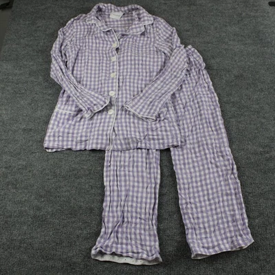 Conjunto de pijama para dormir mediano fiesta conjunto de pijama pluma lavanda Vichy guinga acogedor lindo Foto 1 de 4