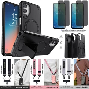 For Samsung A16 5G Phone Chain Case Kickstand Cover / Privacy Screen Protector - Picture 1 of 36
