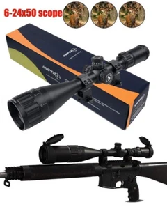 Sniper 6-24x50 AOL Long Range Rifle Scope RGB-Illuminated W/ Zero W/E Adjustment - Picture 1 of 10