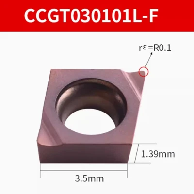 10 piezas CCGT030101L-F insertos de carburo CCGT03 pequeños insertos de perforación de acero inoxidable Foto 1 de 2