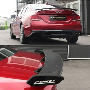 Carbon Wrapping Rear Trunk Wing GT Lip Spoiler ( Fits 2018 - 2022 Genesis G70 ) - Picture 1 of 9