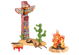 Playmobil ® 6431 Totem avec avec feu de camp indien / Neuf - New - nuevo - Imagen 1 de 1