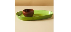 Nuevo Plato Bandeja para Servir Aguacate Rae Dunn "CHIPS N' DIP" Guacamole - Imagen 1 de 2