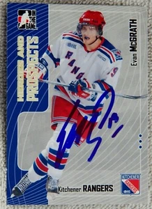 Tarjeta Anaheim Ducks Evan McGrath Firmada 05/06 ITG H&P Kitchner Rangers Automática - Imagen 1 de 1