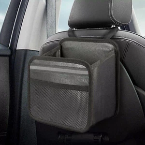 Foldable Car Trash Bag Litter Can Garbage Waste Bin Seat Organizer Storage Box - Picture 1 of 9