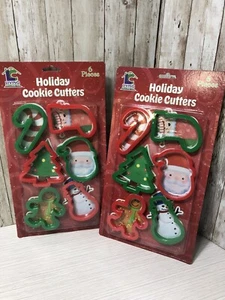 2 Sets Christmas Cookie Cutters Gingerbread man, Santa, snowman, tree ￼Free Ship - Picture 1 of 5