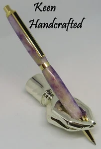 nu - Keen handgefertigter handgefertigter Kobalt Gold schmaler Stil schwarzer Streifen Clip Bleistift - Bild 1 von 6