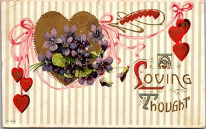 A Loving Thought Antique Valentine Altered Book Arts Junk Journal Supplies 1913 - Picture 1 of 7