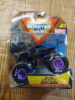 NIB Monster Jam 1:64 Scale Truck - Marvel Black Panther 2024 Diecast Toy - Image 1 of 4