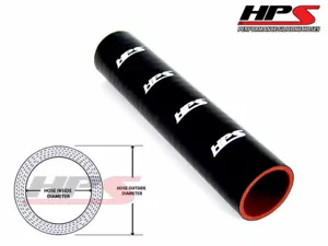 1 ft HPS 3 1/8" 80mm 4-Ply Silicone Intercooler Coupler Tube Intake Hose BLACK - Picture 1 of 1