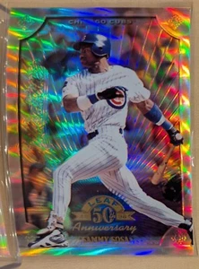1998 Donruss Collections PRIZED LEAF 343 Sammy Sosa Cubs Refractor RARE PARALLEL - Picture 1 of 2