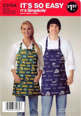 Simplicity Sewing Pattern C5154 Unisex Aprons 2 Styles Easy One Size FF UNCUT - Image 1 of 4