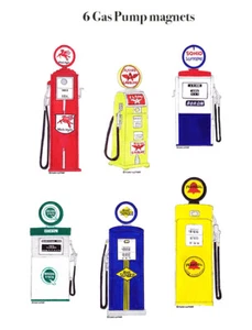 Sunoco, Quaker State, bomba de gas SOHIO 6 imanes de refrigerador Andy Fletcher - Imagen 1 de 1