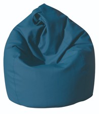 FODERA POLTRONA SACCO POUF POUFF PUFF BEANBAGS IN ECOPELLE BLU