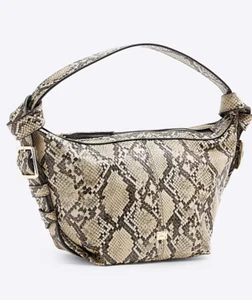 River island Beige Snake animal Print Shoulder bag woman new with tags - Picture 1 of 6
