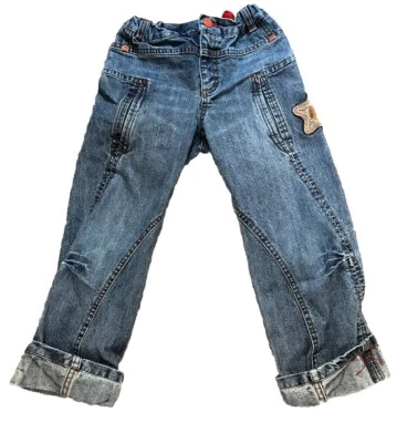 Oilily Jeans Boys Size 116  6 Star Patch Pockets Adjustable Waist - Image 1 of 4