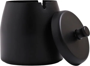 Ashtray with Lid for Cigarette, Stainless Steel Smokeless Odorless Windproof Ash - Picture 1 of 12