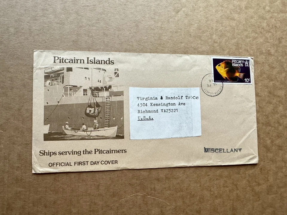 Pitcairn Islands 1988 Cover (82) Ships Serving Islands Cachet +Fish 10C - Image 1 of 1