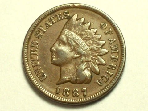 1887 Indian Head Cent   XF      SN4341 Cover