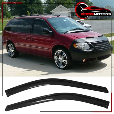 Fits 96-07 Chrysler Town & Country Caravan Side Window Visors Rain Deflectors - Image 1 of 4