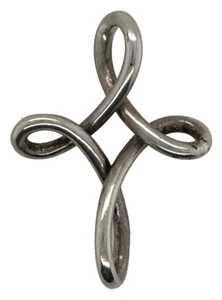 HTF Early Tiffany & Co. Peretti Infinity Open Cross Pendant 1 3/4" Authentic - Picture 1 of 3