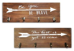 Wall Key Hanger Metal Hook Rack Organize Coat Hat Bag Leash Holder Set of 2 f... - Picture 1 of 7