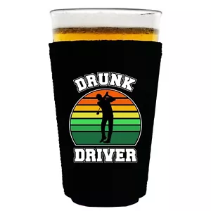 Drunk Driver Golf Pint Glass Coolie Neoprene, Collapsible - Picture 1 of 10
