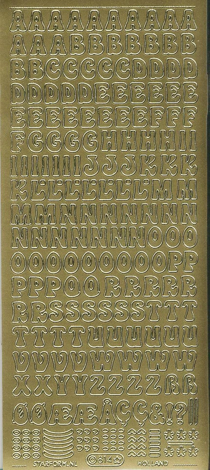 Zier-Sticker-Bogen-Alphabet-ABC-gold, silber oder schwarz-0814 - Bild 1 von 1